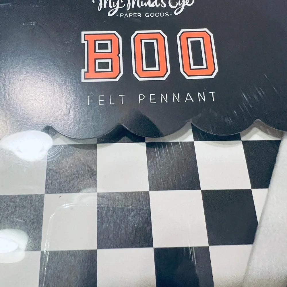 Halloween Boo Felt Pennant Orange and Black - Picture 3 of 12